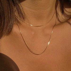 18K Gold Plated Double Layer Snake Chain Necklace